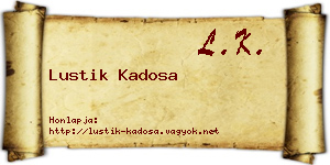 Lustik Kadosa névjegykártya